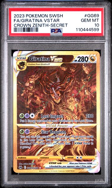 VortexRelic — Giratina Vstar Pokemon Crown Zenith Galarian Gallery Gold Secret Rare #GG69/GG70 PSA 10 – Official Pokemon TCG Product by VortexRelic