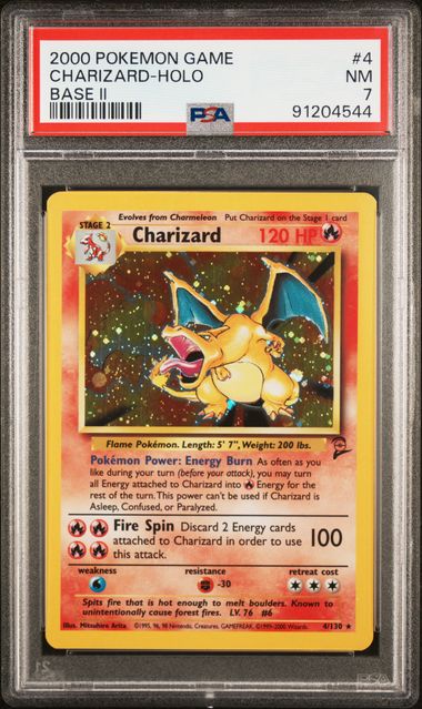 VortexRelic — Charizard 2000 Pokemon Base Set 2 Holo #4/130 PSA 7 – Official Pokemon TCG Product by VortexRelic