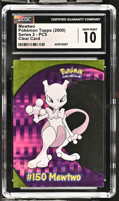 VortexRelic — Mewtwo Clear Card 2000 Pokemon Topps S2 PC5 CGC 10 – Official Pokemon TCG Product by VortexRelic