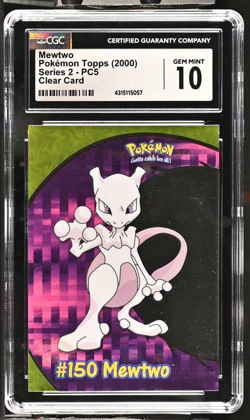 VortexRelic — Mewtwo Clear Card 2000 Pokemon Topps S2 PC5 CGC 10 – Official Pokemon TCG Product by VortexRelic