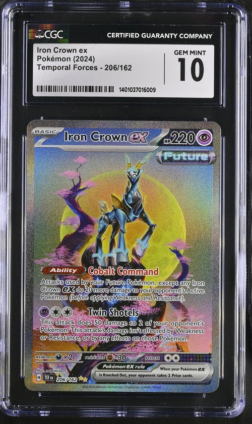 VortexRelic — Iron Crown EX 2024 Pokemon Temporal Forces Special Illustration rare holo 206/162 CGC 10 – Official Pokemon TCG Product by VortexRelic