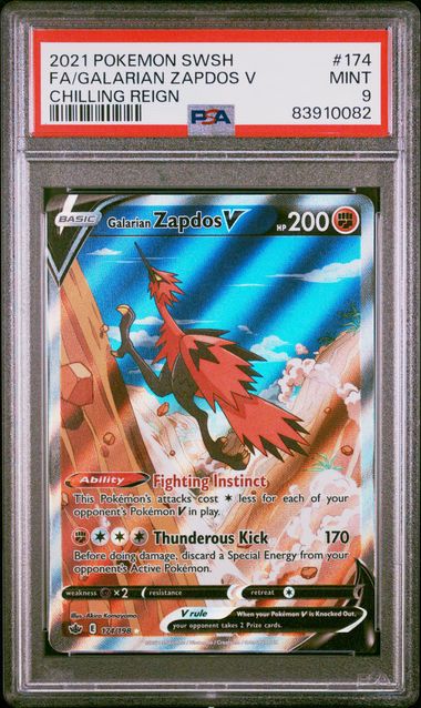 VortexRelic — Galarian Zapdos V Pokemon Chilling Reign Alternate Art #174/198 PSA 9 – Official Pokemon TCG Product by VortexRelic