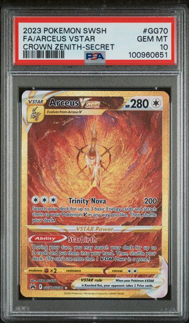 VortexRelic — Arceus Vstar Pokemon Crown Zenith Gold Galarian Galley Secret Rare #GG70/GG70 PSA 10 – Official Pokemon TCG Product by VortexRelic