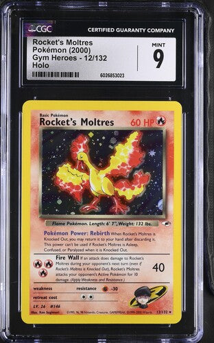 VortexRelic — Rocket's Moltres Pokemon Gym Heroes Holo #12/132 CGC 9 – Official Pokemon TCG Product by VortexRelic