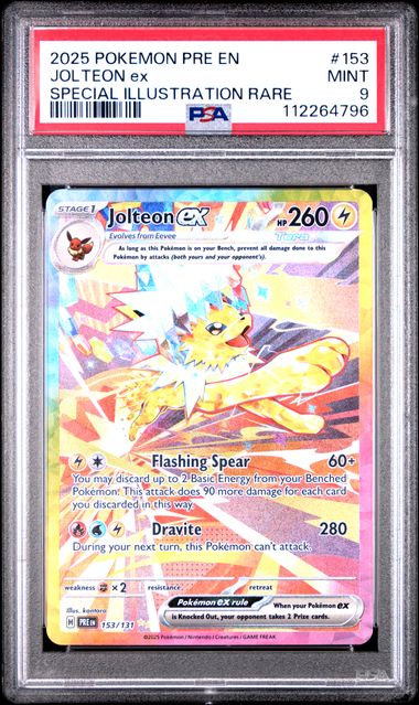 VortexRelic — Jolteon Pokemon Prismatic Evolutions Special Illustration Rare #153/131 PSA 9 – Official Pokemon TCG Product by VortexRelic