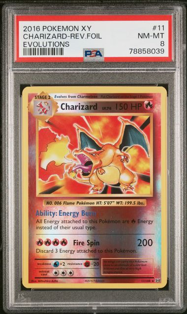 VortexRelic — Charizard 2016 Pokemon XY Evolutions Reverse Holo #11/108 PSA 8 – Official Pokemon TCG Product by VortexRelic