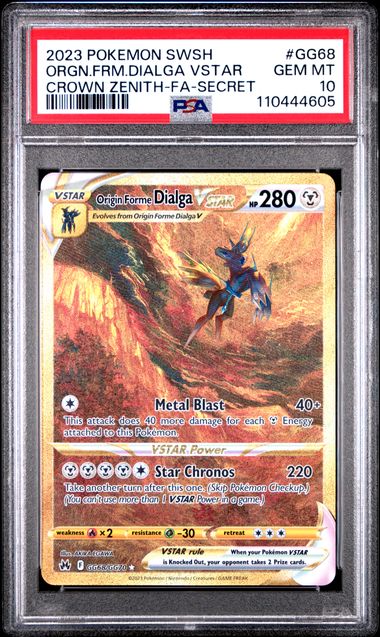 VortexRelic — Dialga Vstar Pokemon Crown Zenith Galarian Gallery Gold Secret Rare #GG68/GG70 PSA 10 – Official Pokemon TCG Product by VortexRelic