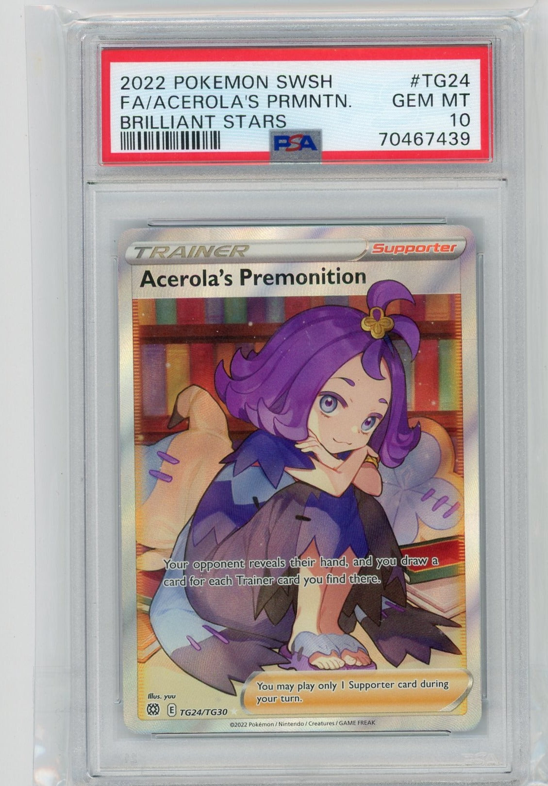 VortexRelic — Acerola's Premonition Full Art 2022 Pokemon Brilliant Stars PSA 10 – Official Pokemon TCG Product by VortexRelic