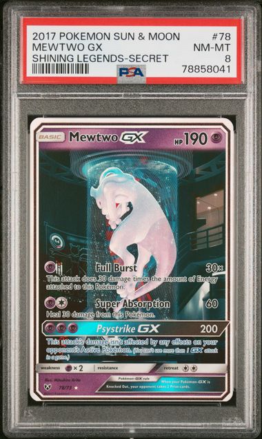 VortexRelic — Mewtwo GX Pokemon Shining Legends Secret Rare #78/73 PSA 8 (Test Tube) – Official Pokemon TCG Product by VortexRelic
