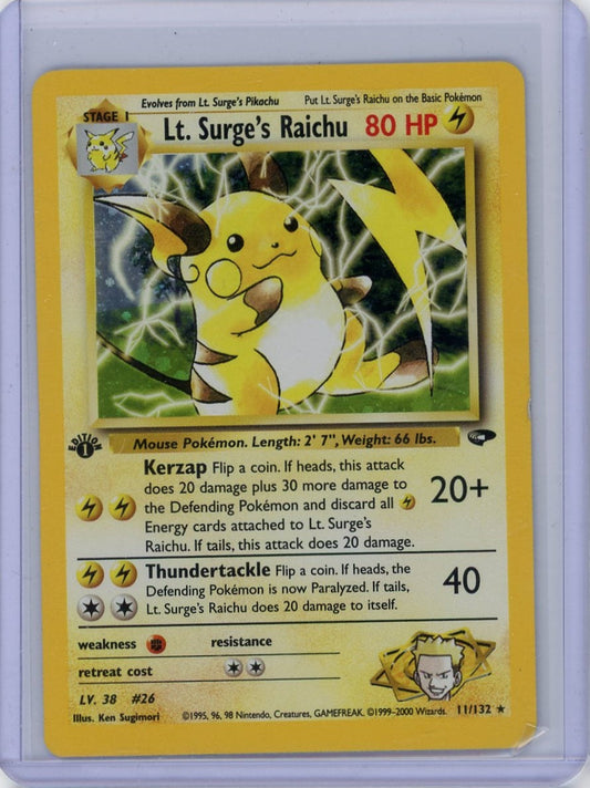 VortexRelic — Lt. Surge's Raichu Pokemon Gym Challenge 1st Edition Holo #11/132 – Official Pokemon TCG Product by VortexRelic
