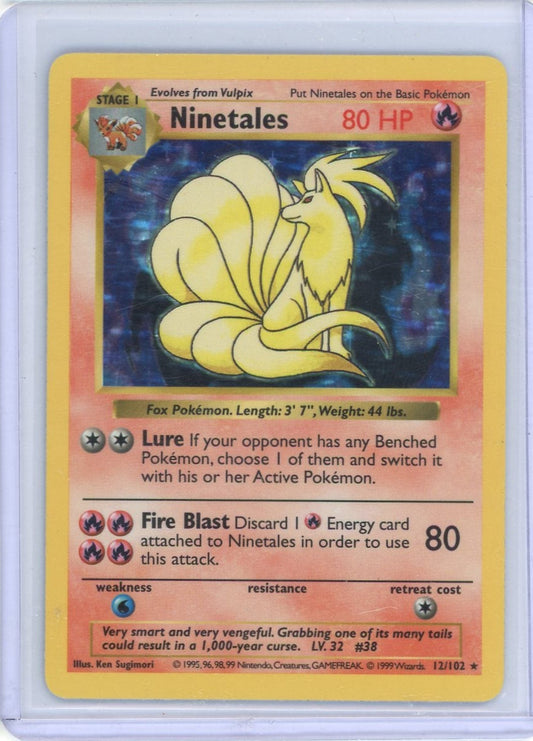 VortexRelic — Ninetales 1999 Pokemon Base Set Shadowless Holo #12/102 (Black Flame) – Official Pokemon TCG Product by VortexRelic