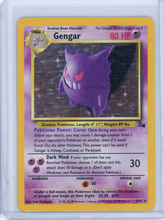 VortexRelic — Gengar 1999 Pokemon Fossil rare holo #5/62 – Official Pokemon TCG Product by VortexRelic