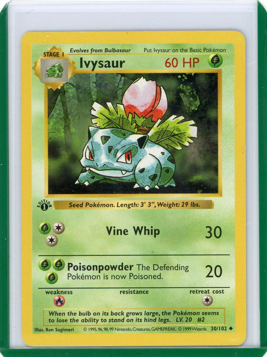 VortexRelic — Ivysaur 1999 Pokemon Base Set 1st Edition Shadowless non holo 30/102 – Official Pokemon TCG Product by VortexRelic