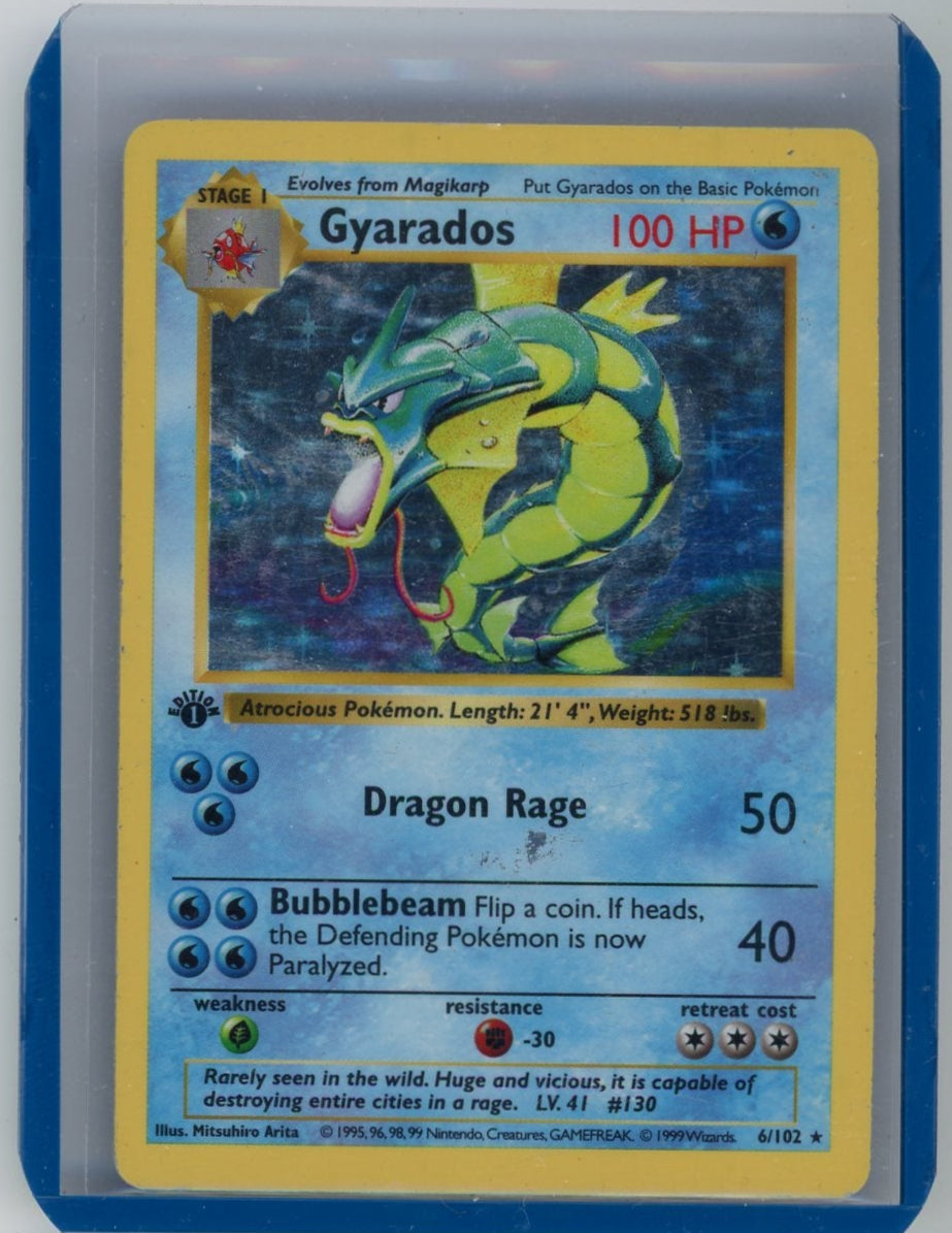 VortexRelic — Gyarados 1999 Pokemon Base Set 1st Edition Holo #6/102 – Official Pokemon TCG Product by VortexRelic