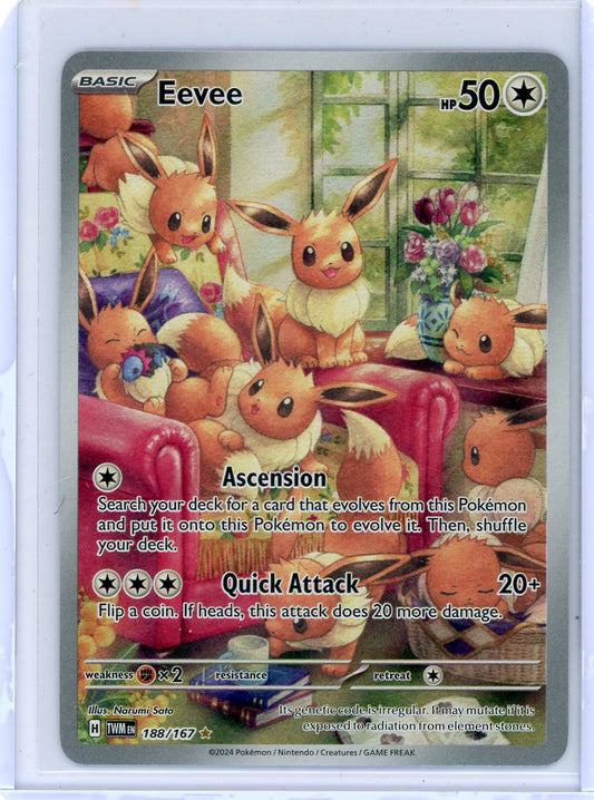 VortexRelic — Eevee Pokemon Twilight Masquerade Illustration Rare #188/167 – Official Pokemon TCG Product by VortexRelic