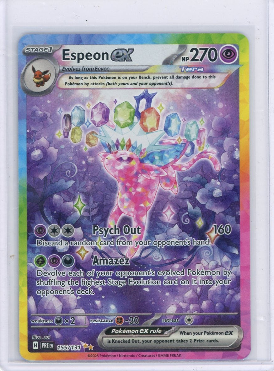 VortexRelic — Espeon ex Pokemon Prismatic Evolutions Special Illustration Rare #155/131 – Official Pokemon TCG Product by VortexRelic