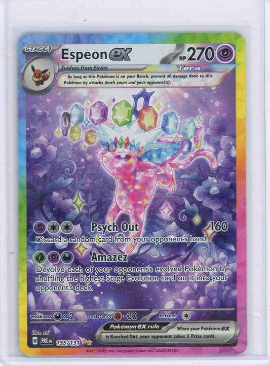 VortexRelic — Espeon ex Pokemon Prismatic Evolutions Special Illustration Rare #155/131 – Official Pokemon TCG Product by VortexRelic