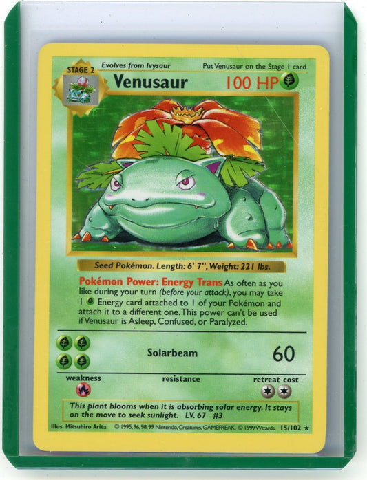 VortexRelic — Venusaur 1999 Pokemon Base Set Shadowless Holo #15/102 – Official Pokemon TCG Product by VortexRelic