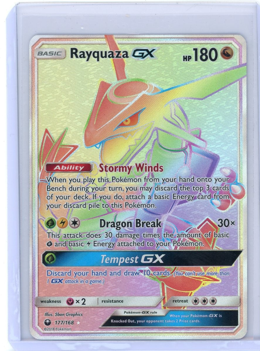 VortexRelic — Rayquaza GX Pokemon Celestial Storm Full-Art Rainbow Rare #177/168 – Official Pokemon TCG Product by VortexRelic