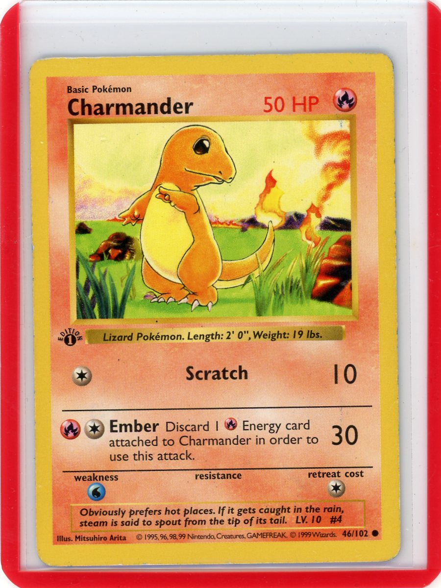 VortexRelic — Charmander 1999 Pokemon Base Set 1st Edition 46/102 – Official Pokemon TCG Product by VortexRelic