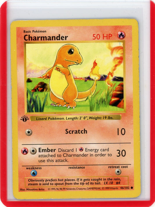 VortexRelic — Charmander 1999 Pokemon Base Set 1st Edition 46/102 – Official Pokemon TCG Product by VortexRelic