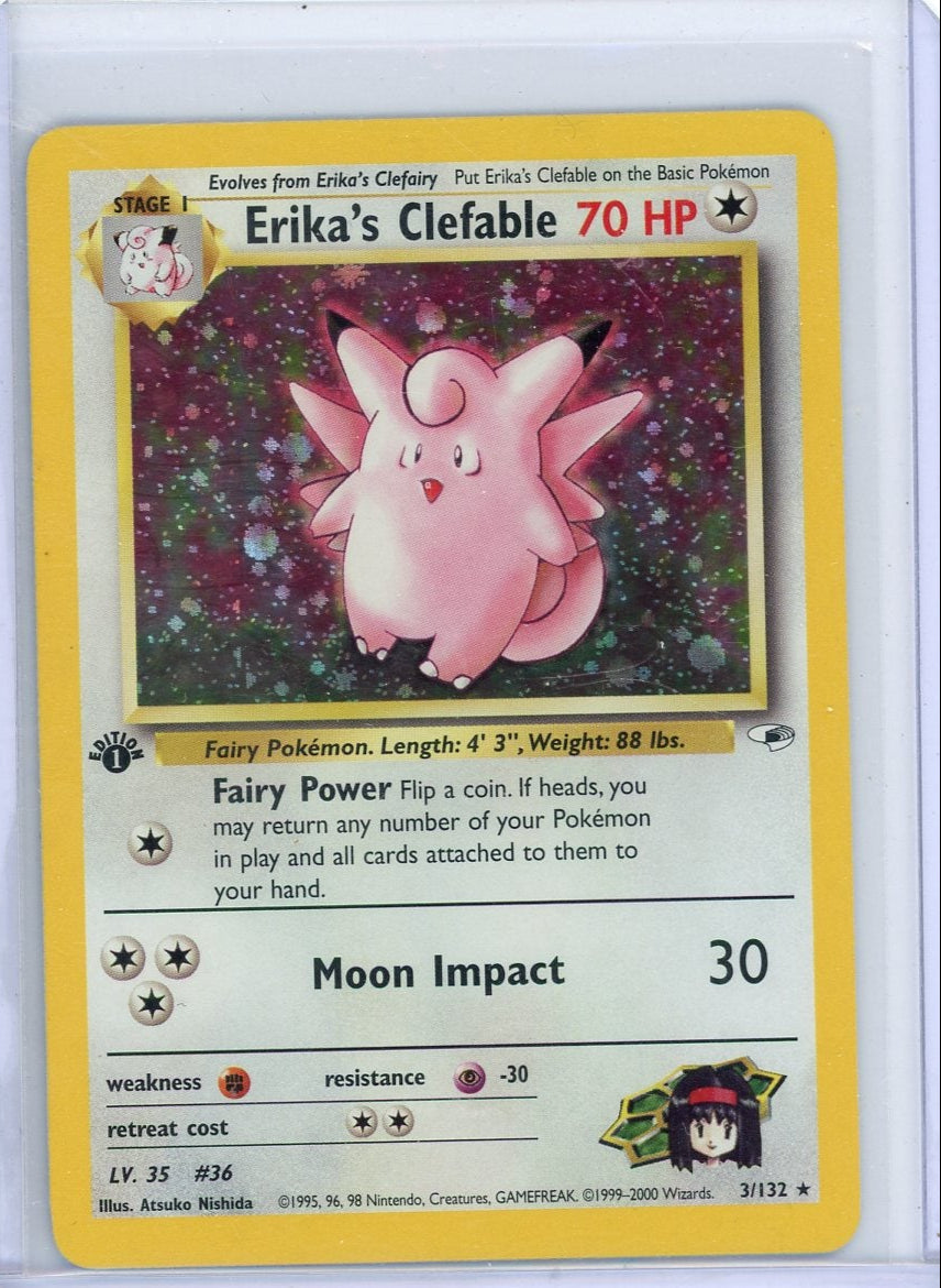 VortexRelic — Erika's Clefable Pokemon Gym Heroes 1st Edition Holo #3/132 – Official Pokemon TCG Product by VortexRelic