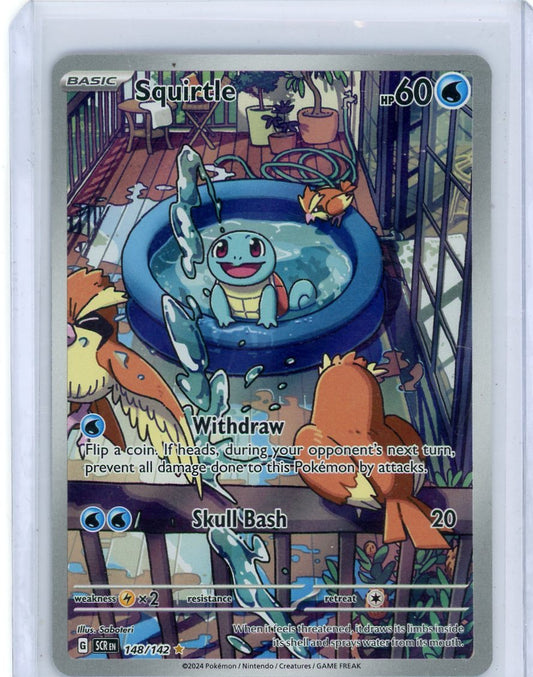 VortexRelic — Squirtle Pokemon Stellar Crown Illustration Rare #148/142 – Official Pokemon TCG Product by VortexRelic