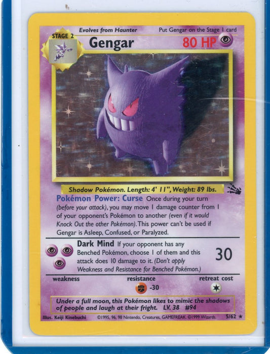 VortexRelic — Gengar 1999 Pokemon Fossil rare holo 5/62 – Official Pokemon TCG Product by VortexRelic
