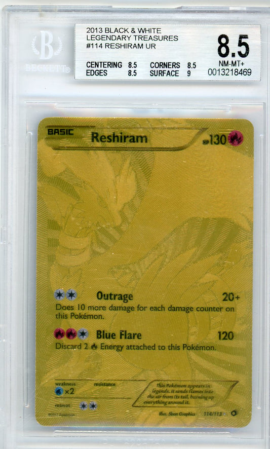 VortexRelic — Reshiram Pokemon Black & White Legendary Treasures Gold Secret Rare #114/113 – Official Pokemon TCG Product by VortexRelic