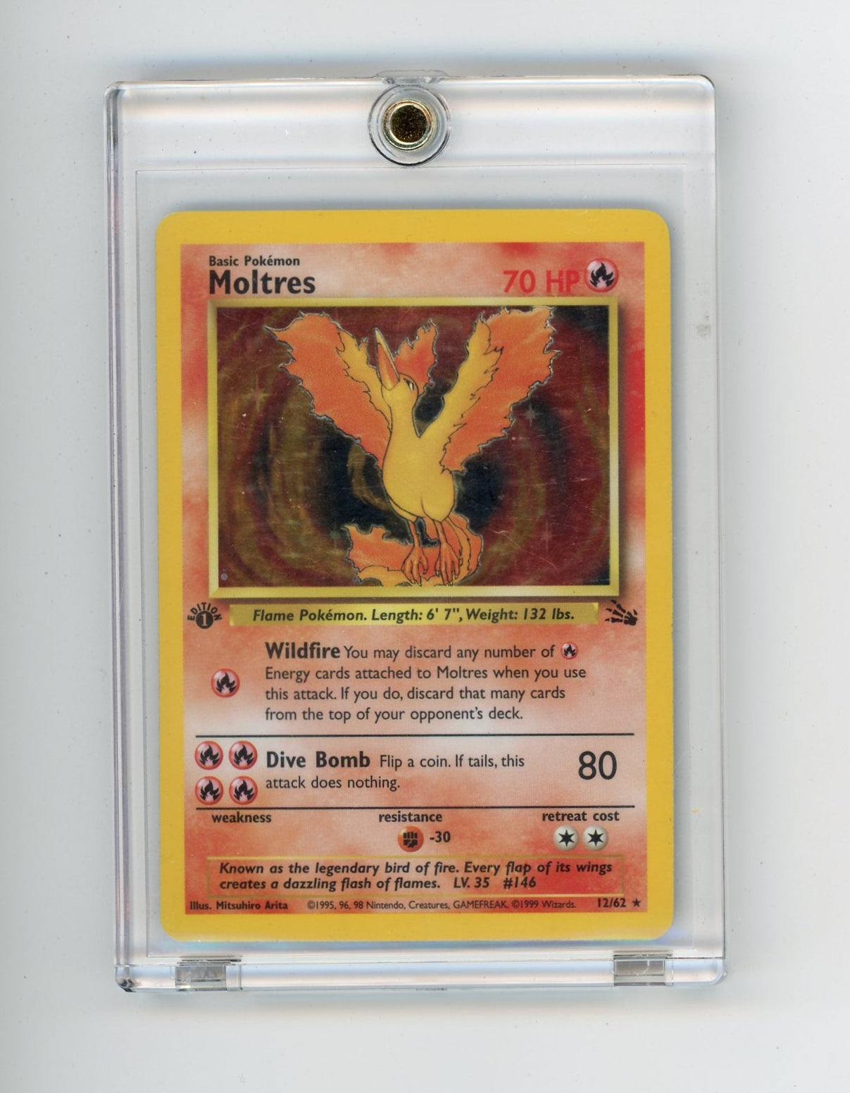 VortexRelic — Moltres Pokemon 1st Edition Fossil Holo 12/62 – Official Pokemon TCG Product by VortexRelic