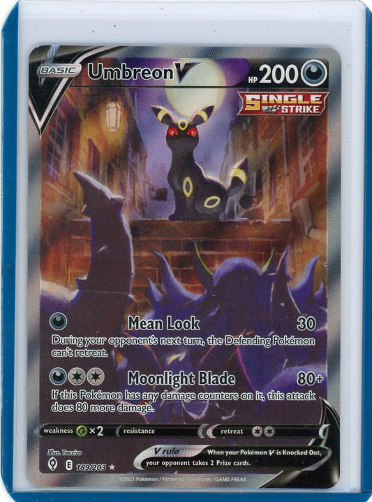 VortexRelic — Umbreon V Pokemon Evolving Skies Illustration Rare holo 189/203 (LP/MP) – Official Pokemon TCG Product by VortexRelic