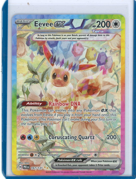 VortexRelic — Eevee ex 2025 Pokemon Prismatic Evolution Special Illustration Rare holo 167/131 – Official Pokemon TCG Product by VortexRelic