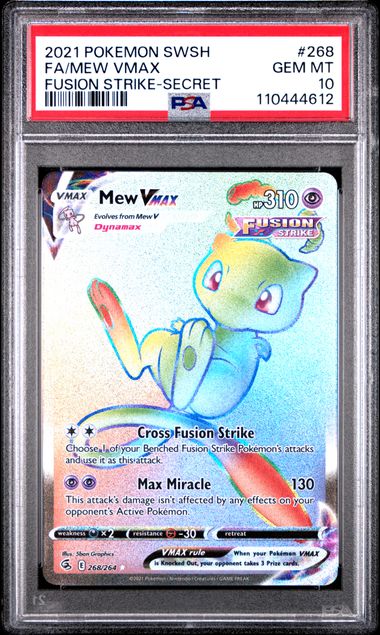VortexRelic — Mew Vmax Pokemon Fusion Strike Rainbow Secret Rare #268/264 PSA 10 – Official Pokemon TCG Product by VortexRelic