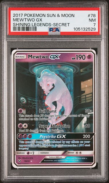 VortexRelic — Mewtwo GX Pokemon Shining Legends Secret Rare #78/73 PSA 7 – Official Pokemon TCG Product by VortexRelic